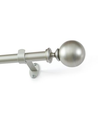 Cordelia 1-Inch Adjustable Decorative Single Curtain Rod with Globe Ball Finials