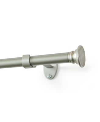Shaker 3/4-Inch Adjustable Decorative Single Curtain Rod with Rounded End Cap Finials