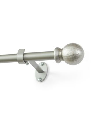 Farmhouse Ball 3/4-Inch Adjustable Decorative Single Curtain Rod with Globe Ball Finials