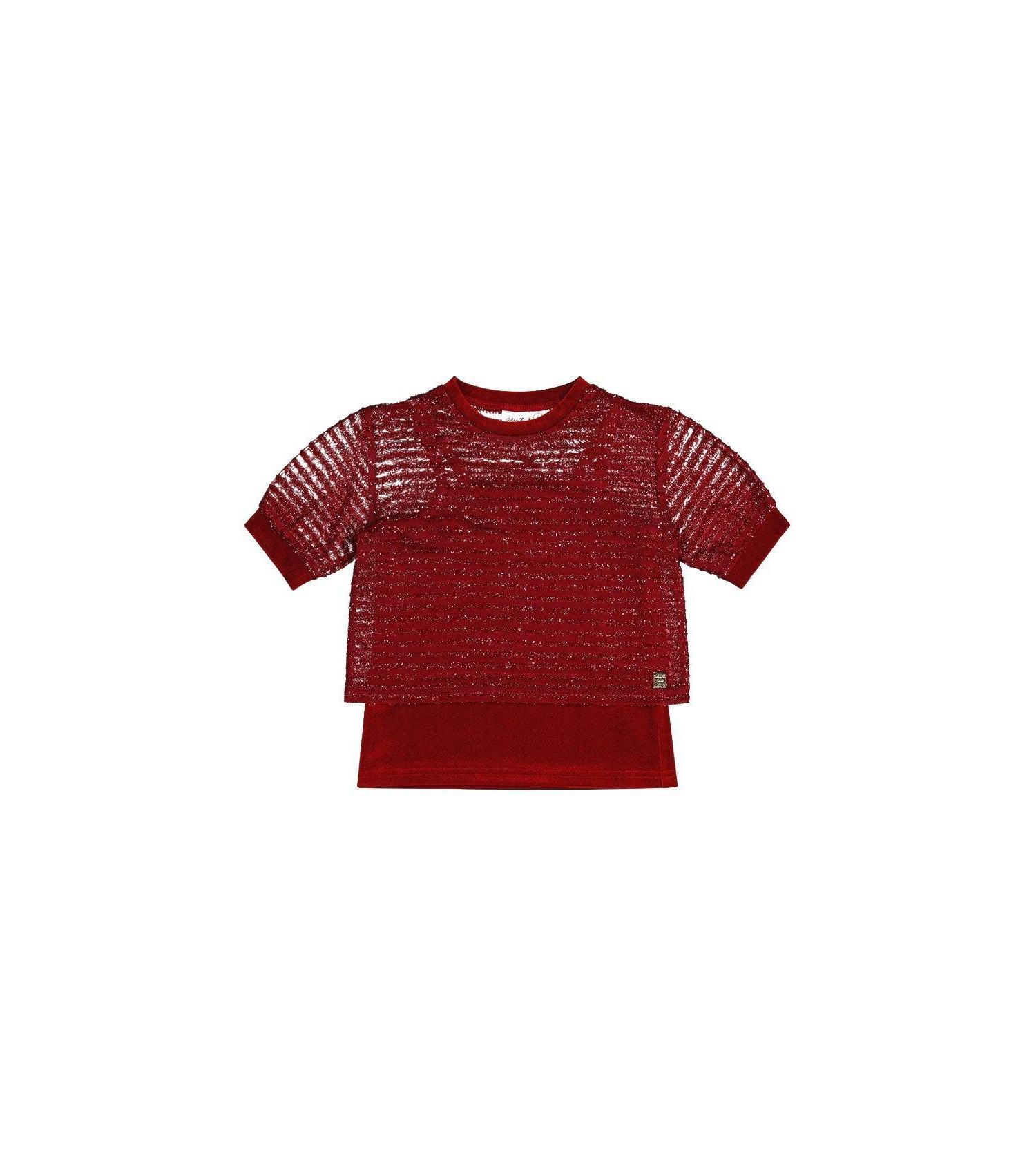 Little and Big Girl 6-14 Fake Layering Top