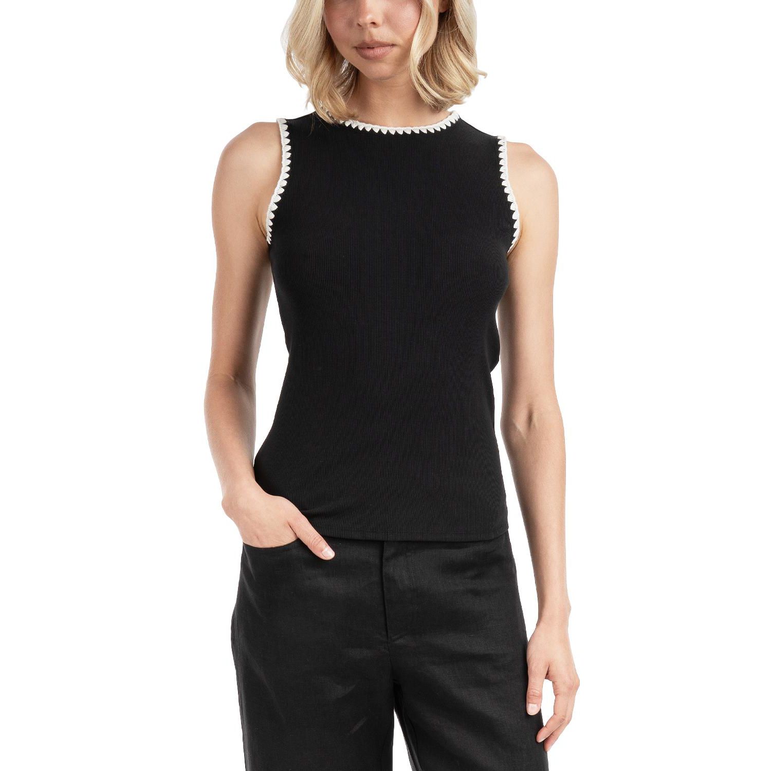 Women's Contrast Embroidered Tank