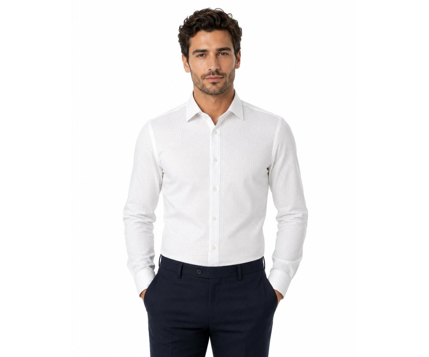 Men's Slim Fit Baby Button-Down Shirt