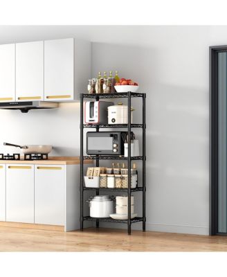 5-Tier Adjustable Metal Wire Shelving Unit for Small Spaces