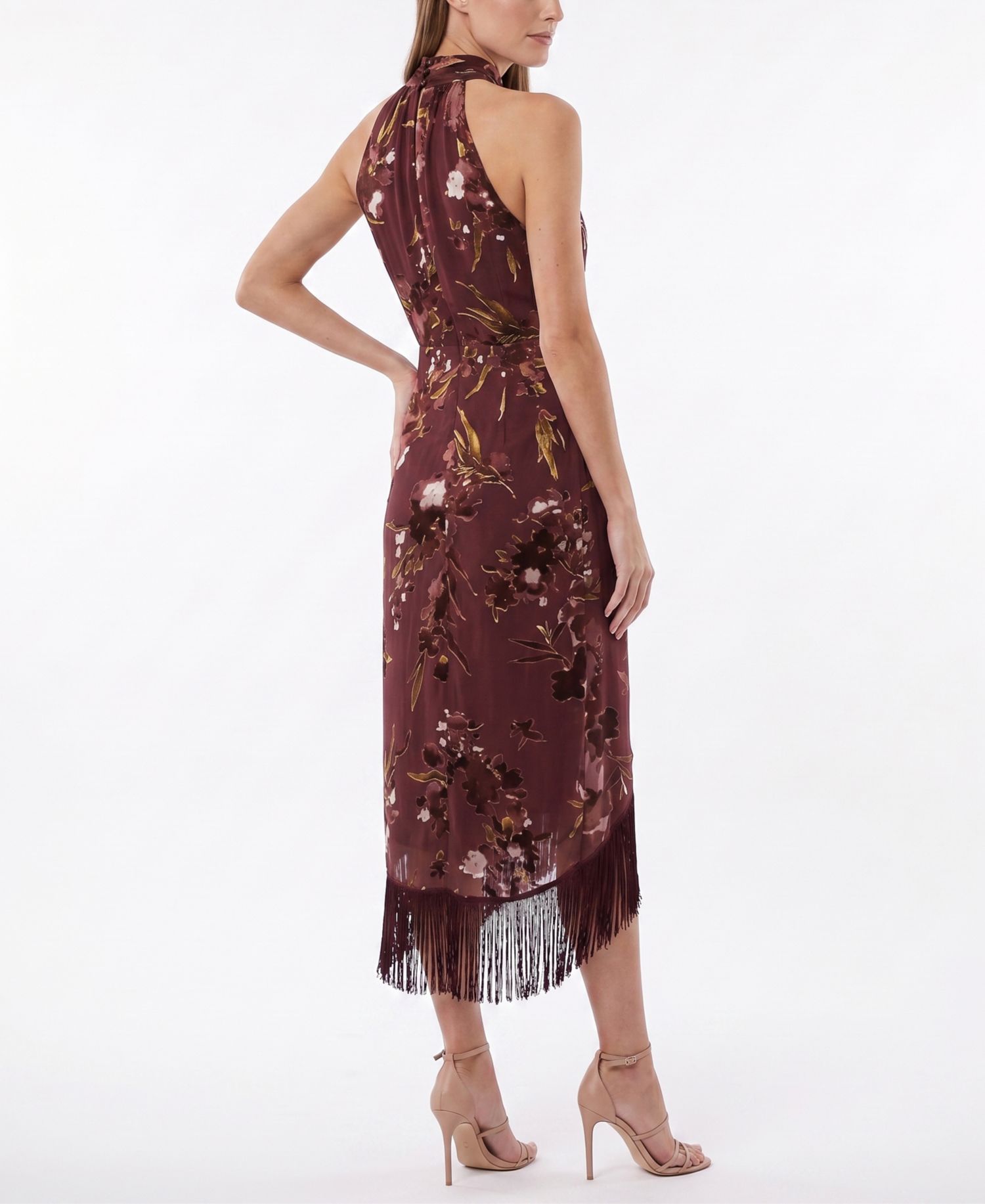Women's Tassel Trimmed Halter Dress