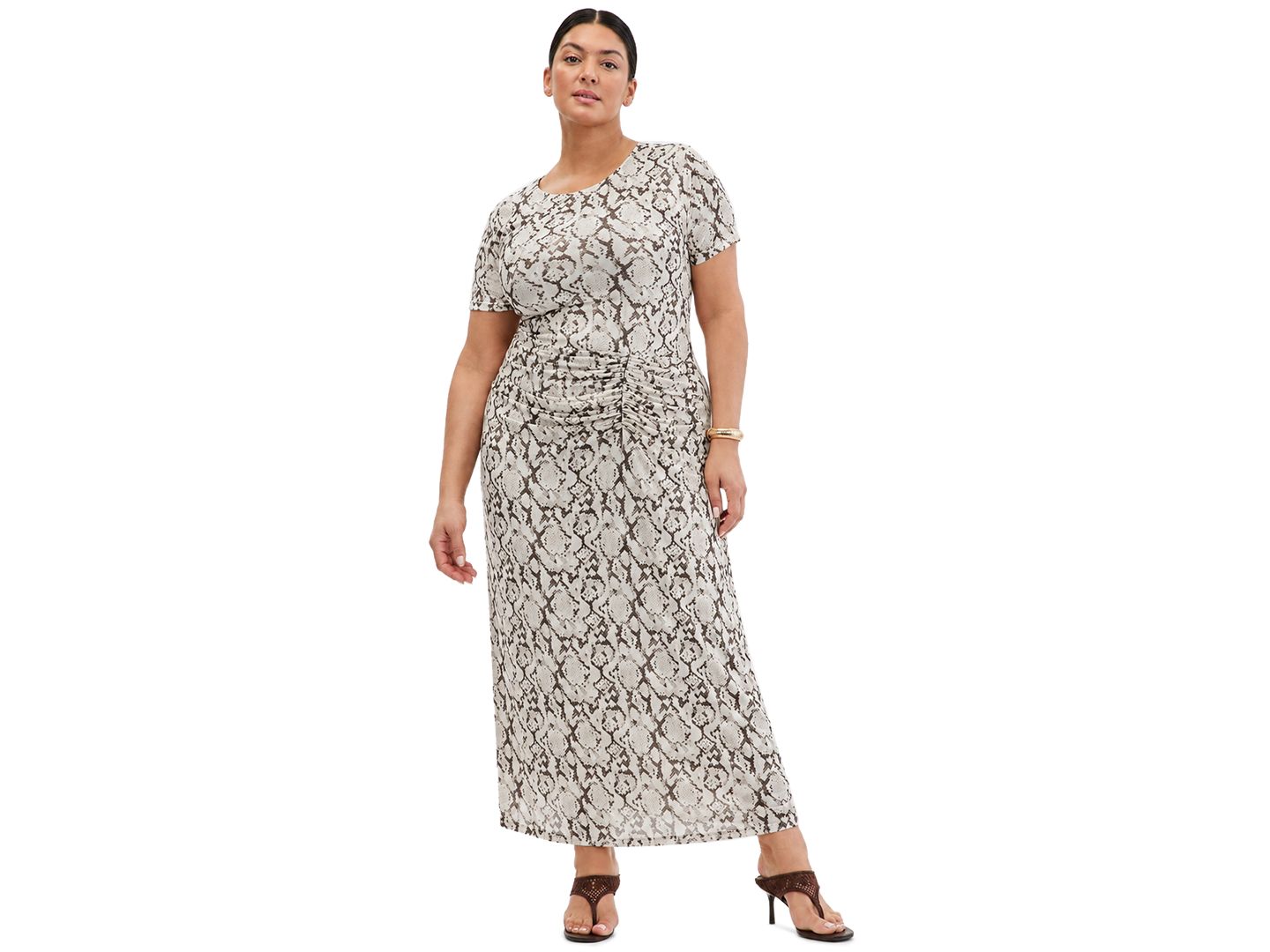 Женское платье I.N.C. International Concepts Plus Short-Sleeve Mesh Midi, цвет: Змеиный — фото 1