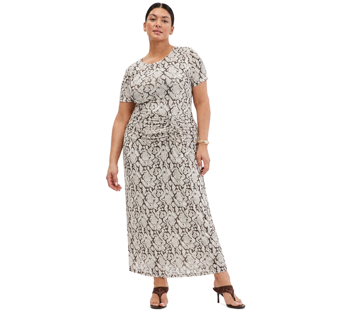 I.n.c. International Concepts Plus Short-Sleeve Mesh Midi Dress, Macy's Exclusive