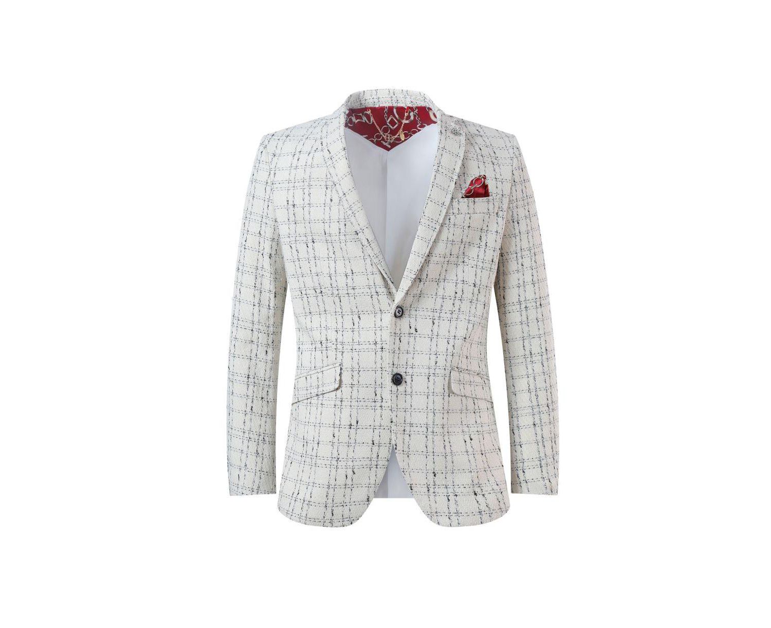 Men's Slim Fit Plaid Boucle Sport coat