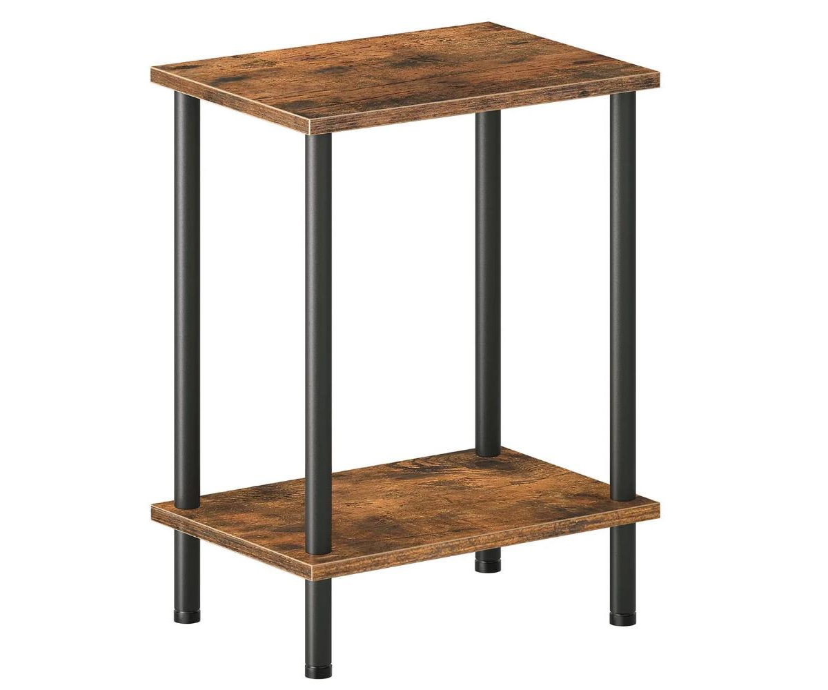 Slickblue Living Room End Table with 2-Tier Shelves for Storage
