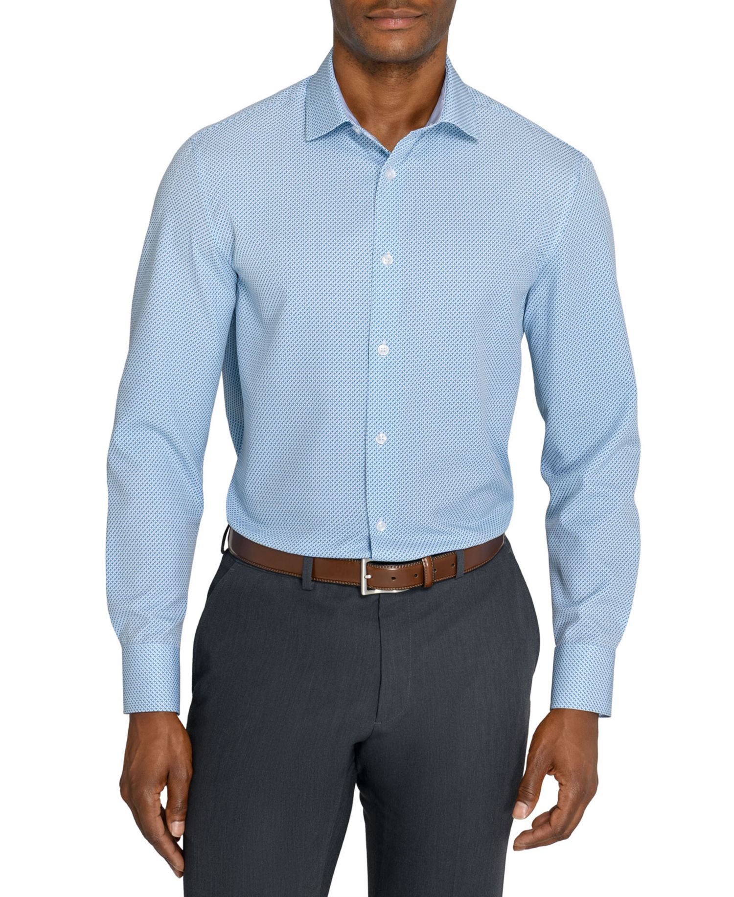 Men's Slim-Fit Performance Stretch Comfort Dress Shirt