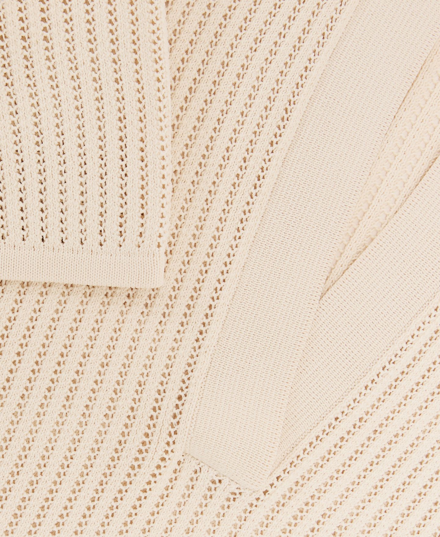 Женский топ REISS Open-Stitch Knitted Polo, цвет: Слоновая кость — фото 4