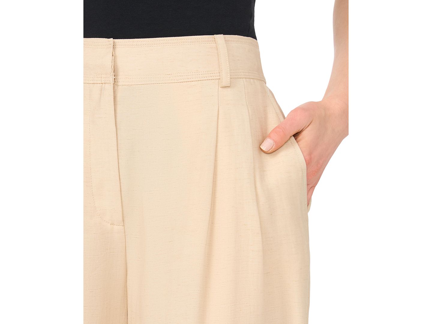 Женские брюки Vince Camuto Pleated Wide-Leg, цвет: Берёзовый — фото 3