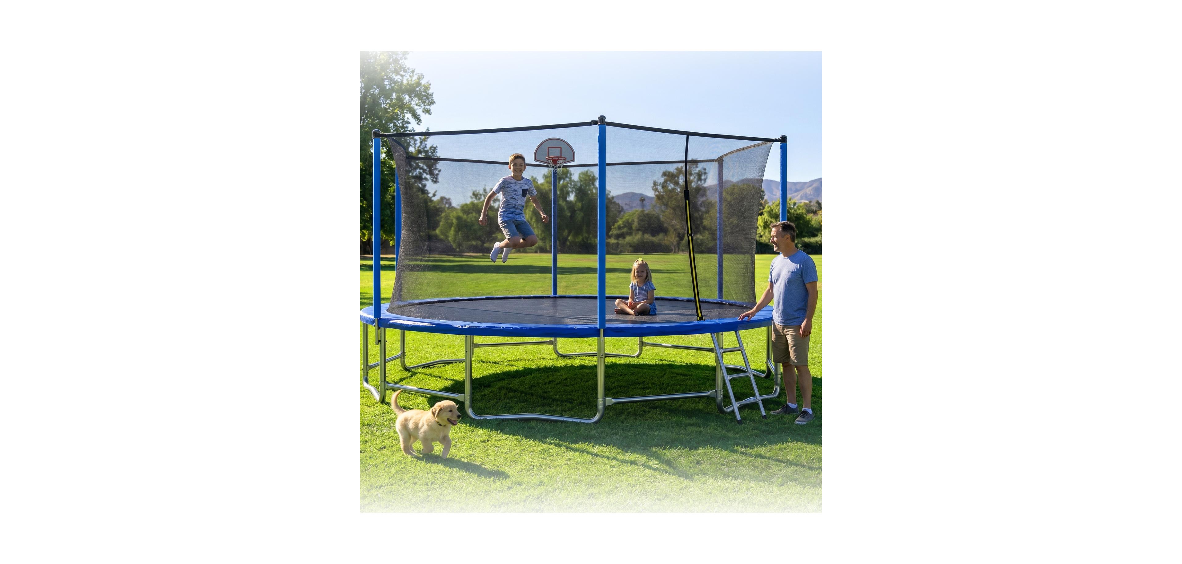 Zeny Upgraded Classic Trampoline with Balance Bar