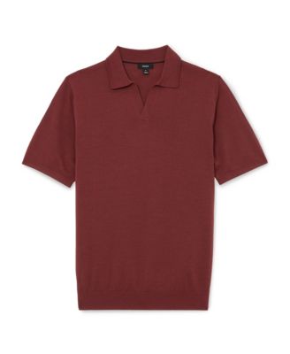 Men's Duchie Open Collar Merino Wool Polo Shirt