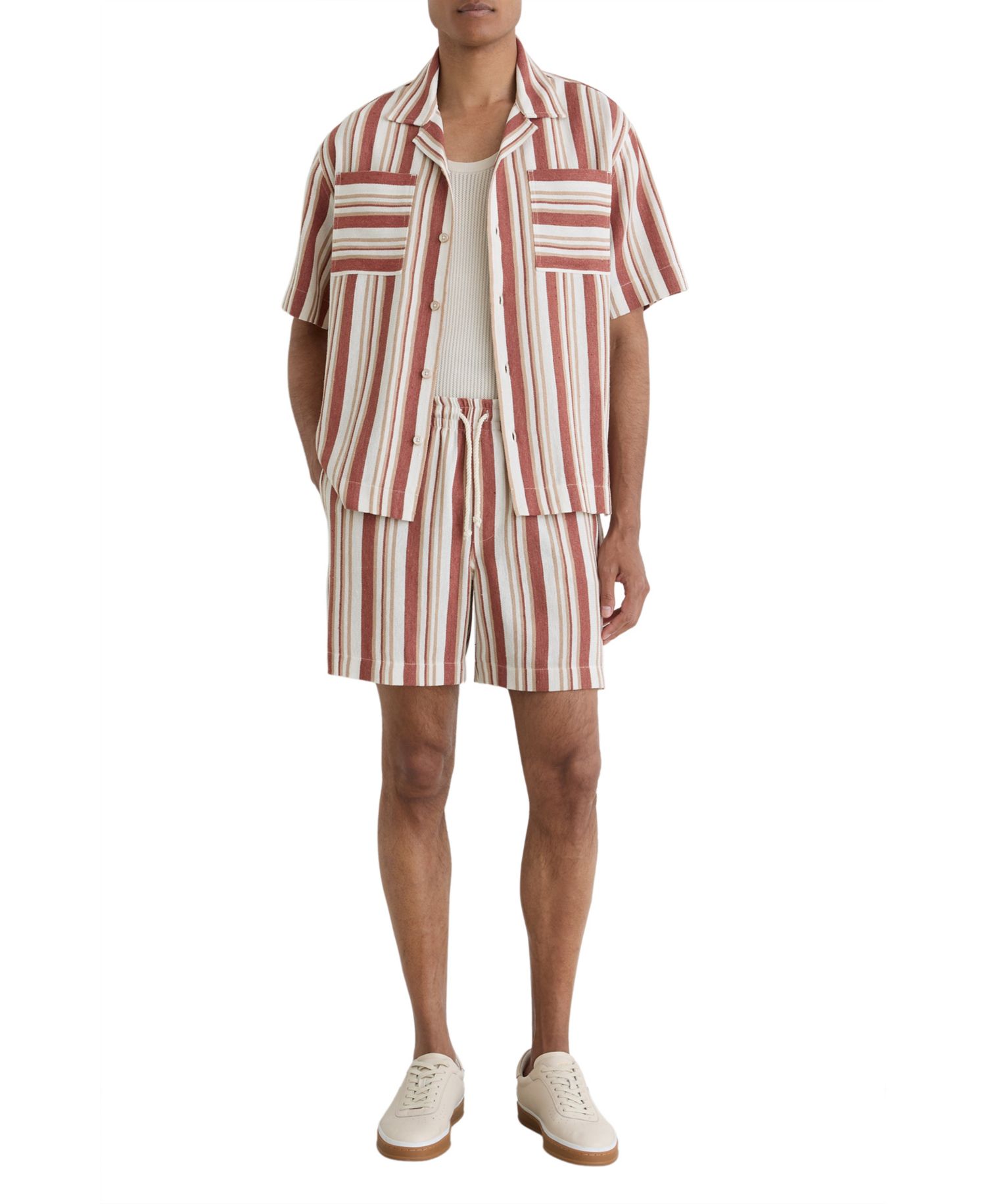 Men's Celeste Stripe Twin Pocket Cuban Shirt