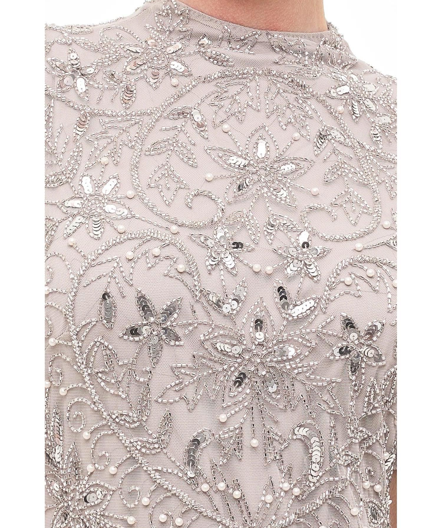 Women's Embellished Sequins High Neck Dress