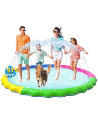 97” Non-slip Splash Pad Sprinkler Pool Fountain Play Mat Pet Dog