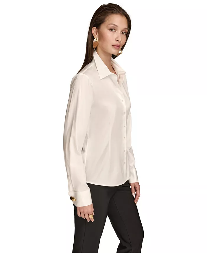Women's Wrist-Hardware Button-Down Shirt - thumbnail 2