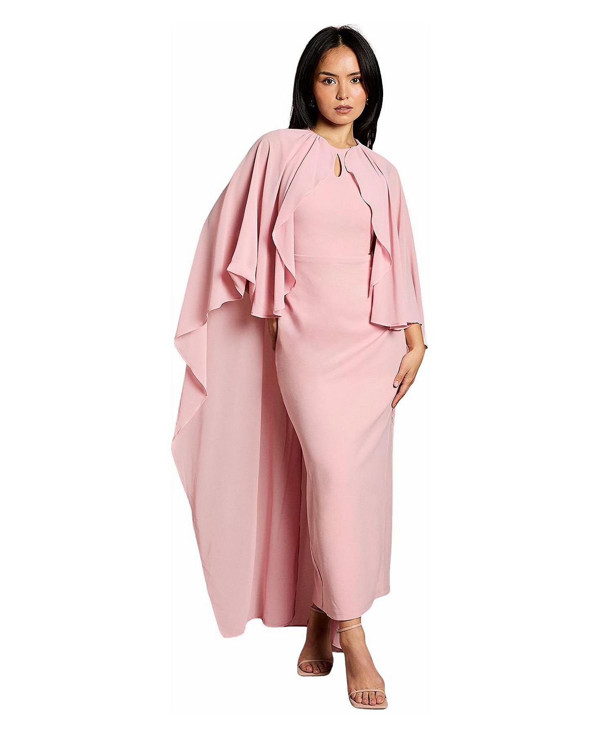 Coast Petite Round Neck Cape Maxi Dress view 1 — MAYCSS fashion products