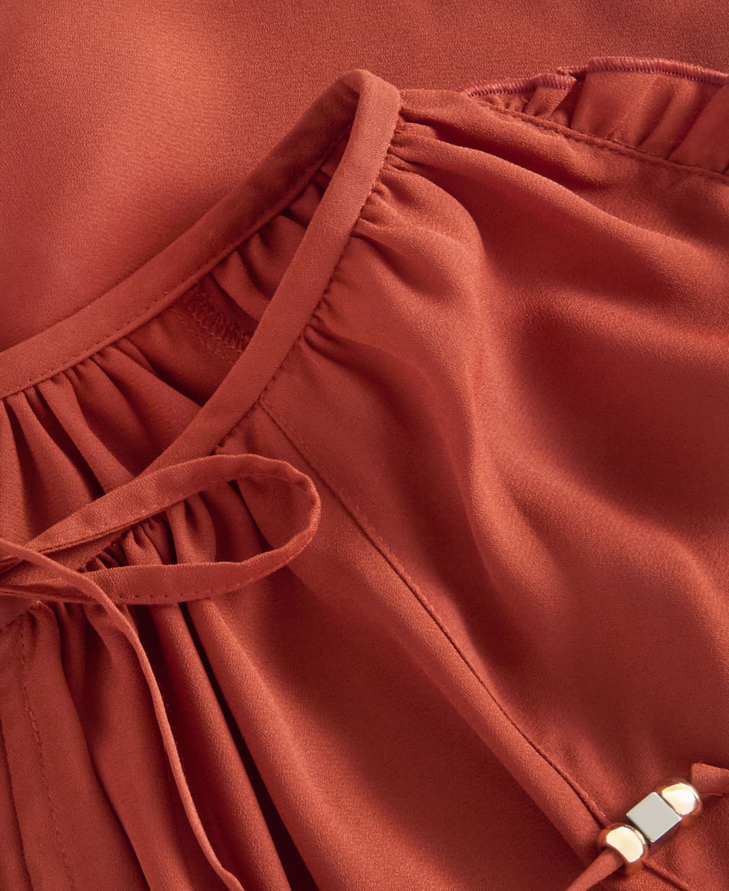 Women's Long-Sleeve V-Neck Ruffle Blouse