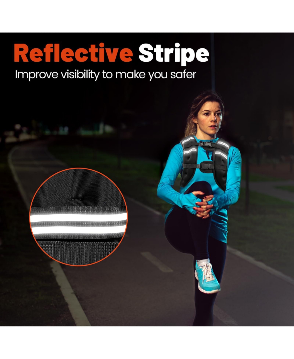 Aofar Weighted Vest Adjustable Reflective Strength Running Workout Jogging Walking