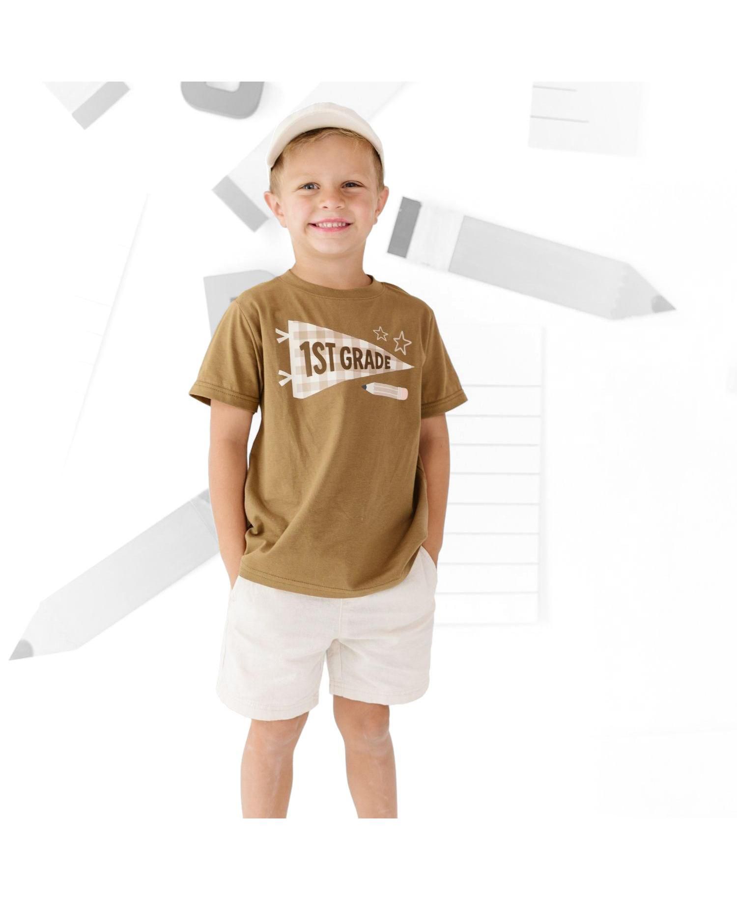 Little Boys First Grade Pennant Short Sleeve T-Shirt