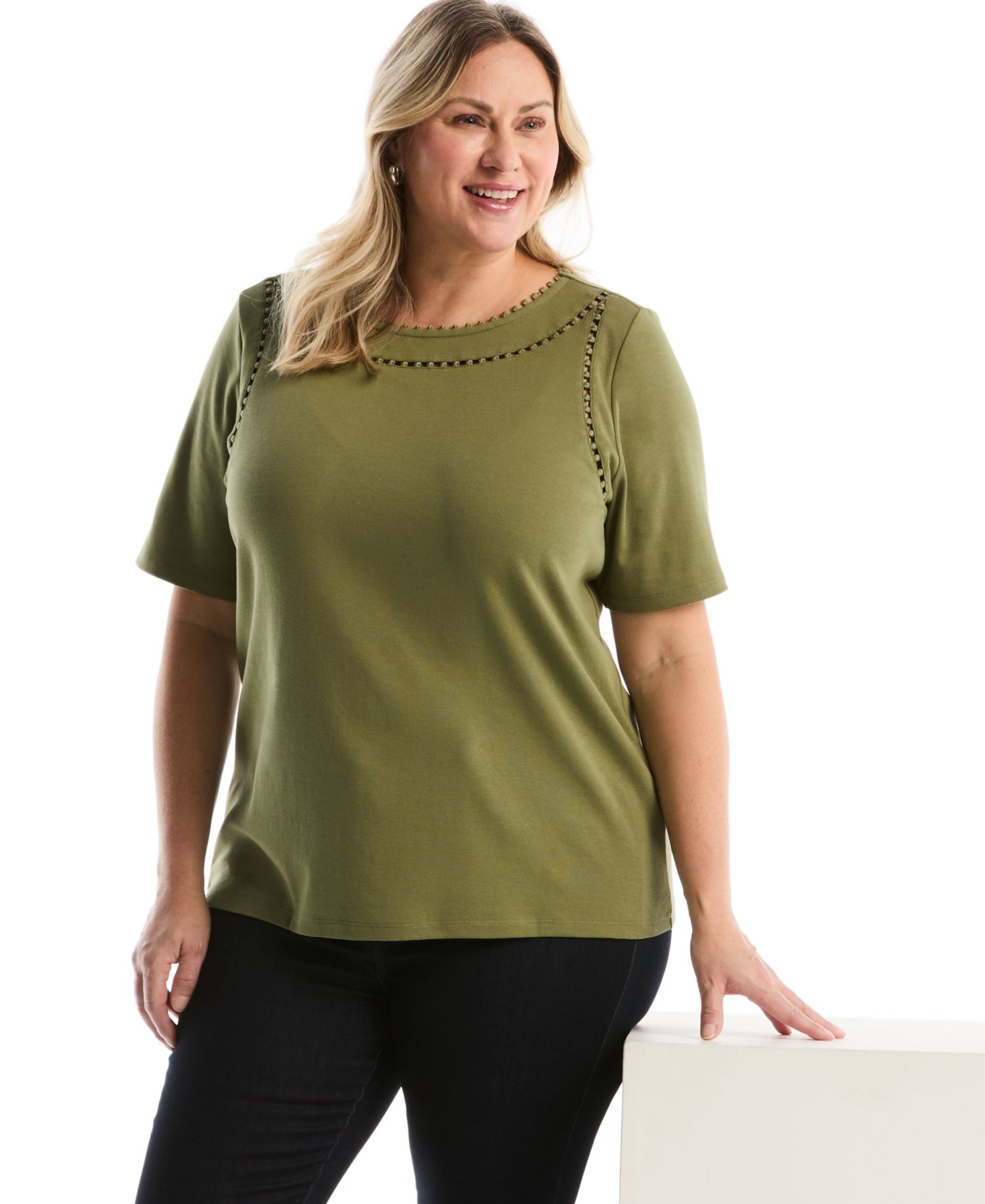 Plus Size Short-Sleeve Top