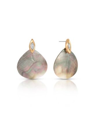 Gold-Tone Shell Statement Earrings
