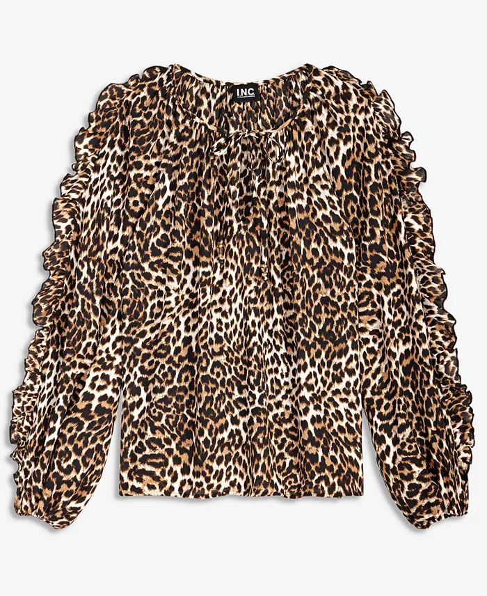Women's Long-Sleeve V-Neck Ruffle Blouse - thumbnail 9