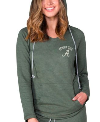 Women's Green Alabama Crimson Tide Mainstream Terry Tri-Blend V-Neck Pullover Hoodie