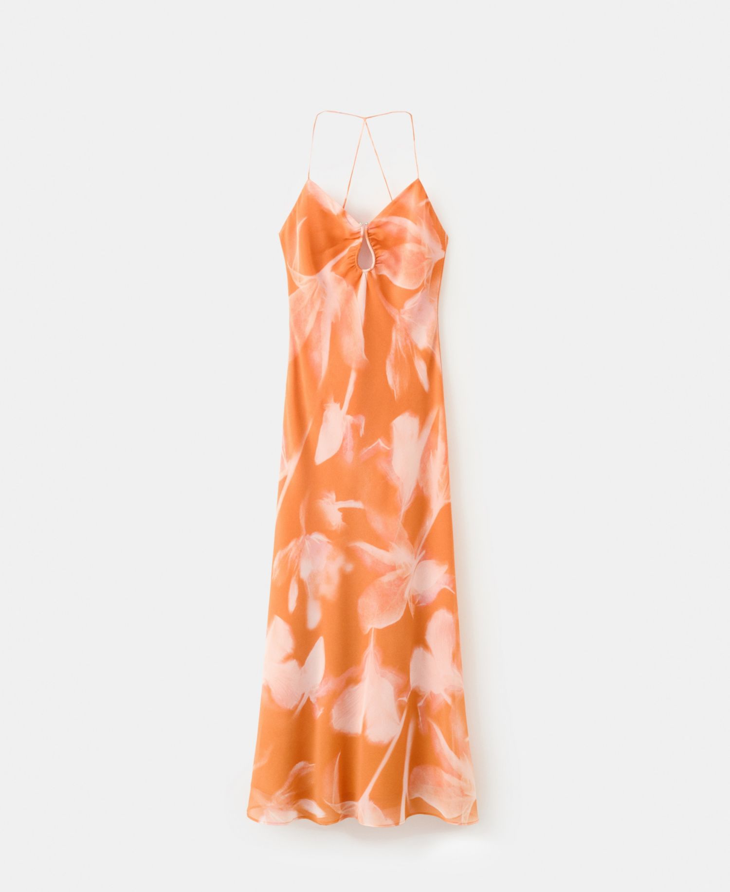 Women's Metallic Cutout Floral Dress