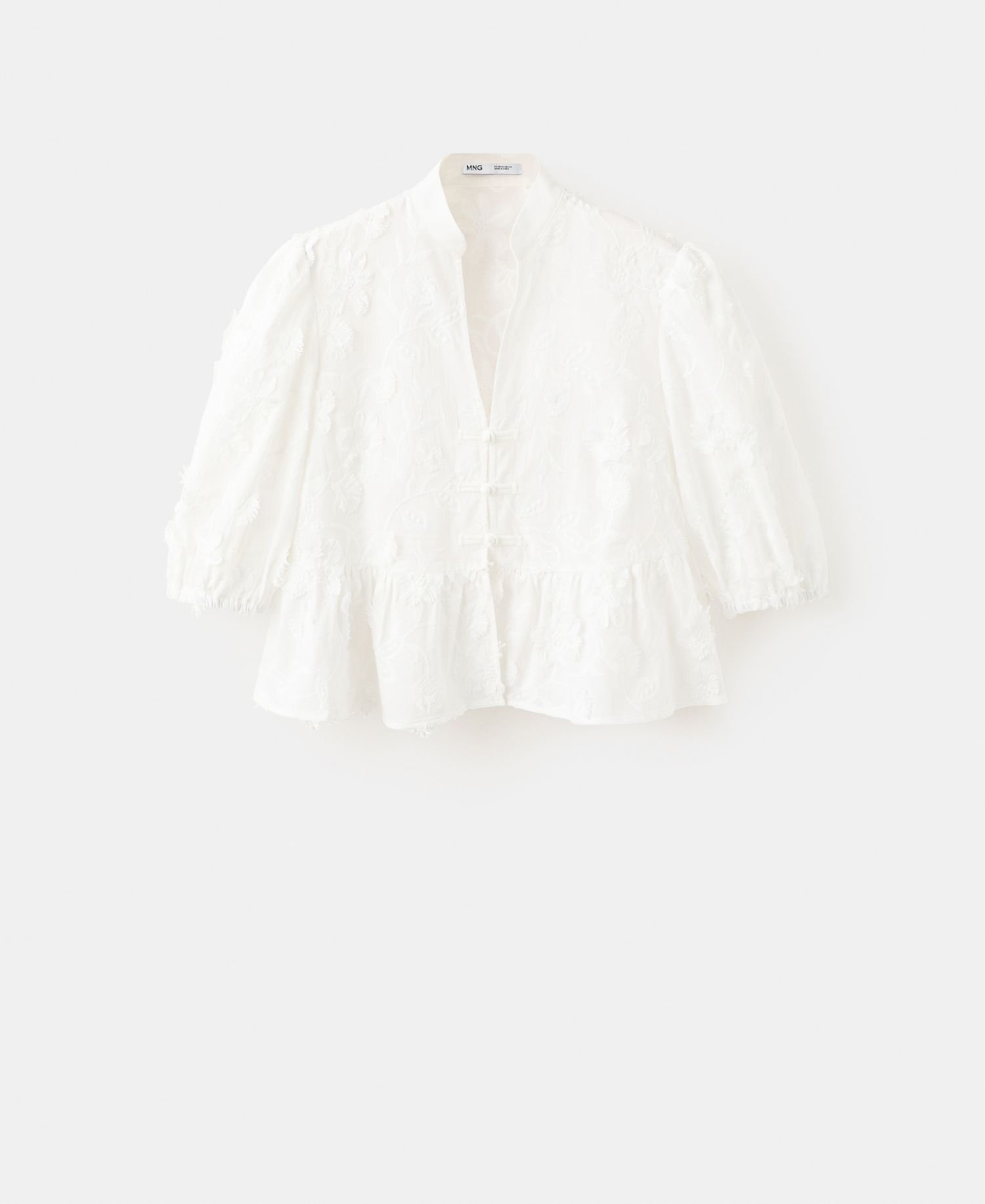 Women's Embroidered Puff-Sleeve Blouse