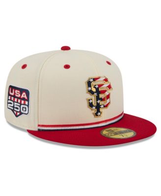 Men's Cream/Red San Francisco Giants USA 250 Fourth of July 59FIFTY Fitted Hat