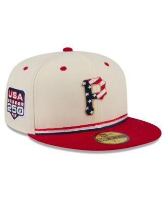 Men's Cream/Red Pittsburgh Pirates USA 250 Fourth of July 59FIFTY Fitted Hat