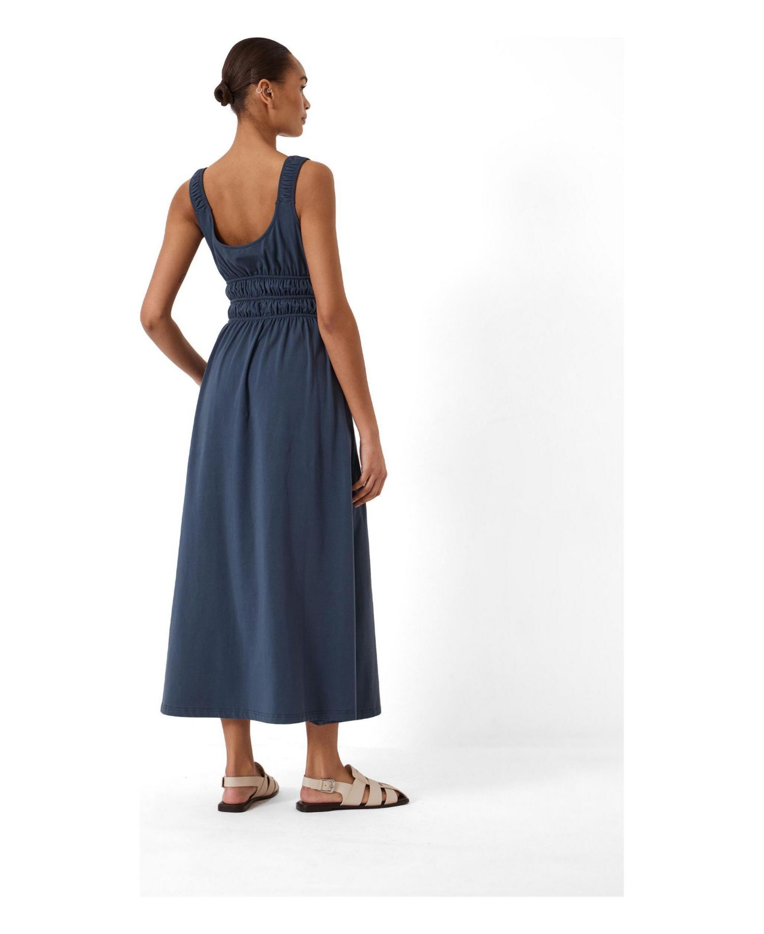 Women's Scoop Neck Gathered Strap Maxi Dress