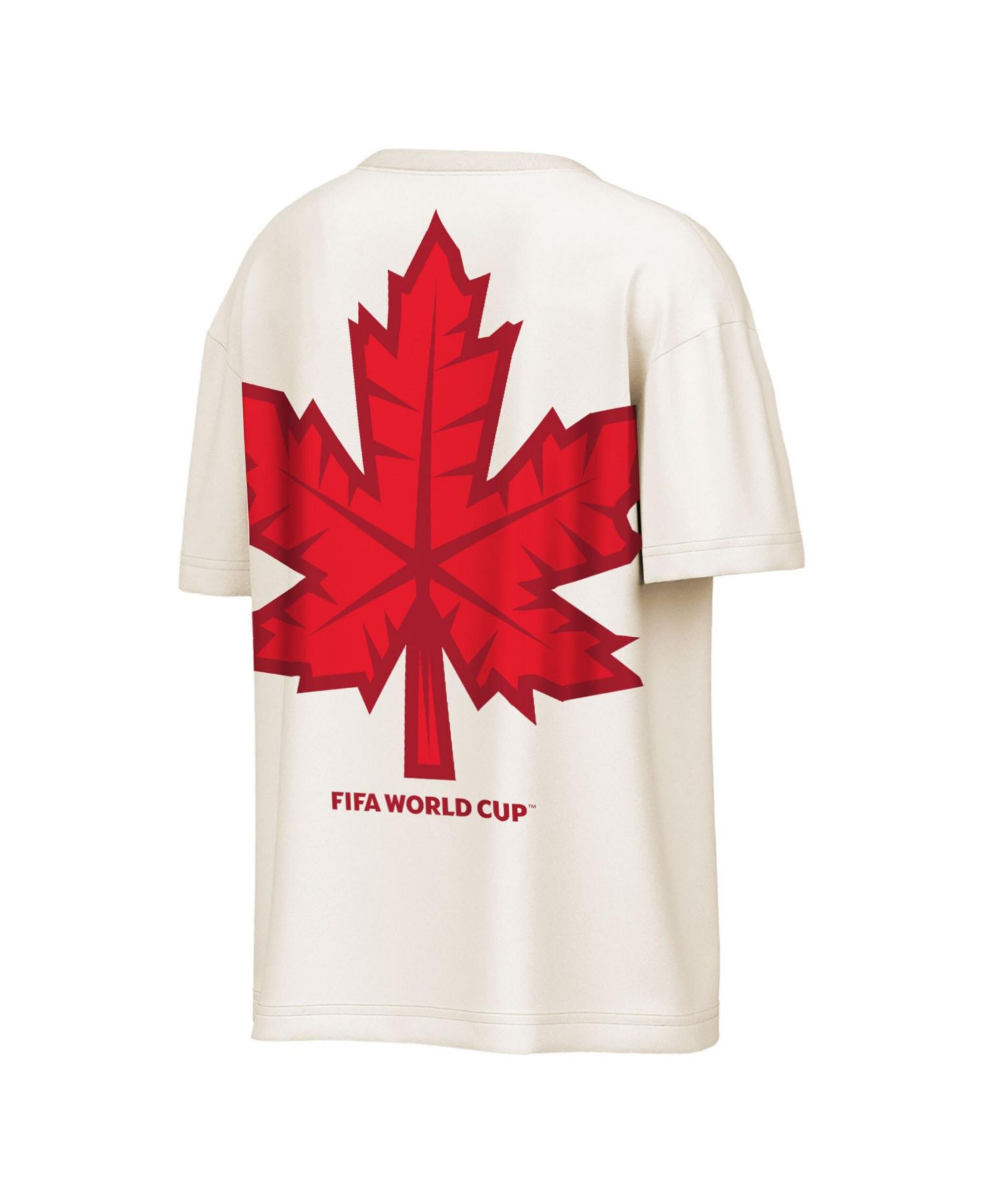 Men's Cream Canada Soccer FIFA World Cup 2026 Livery Oversized 2-Hit T-Shirt