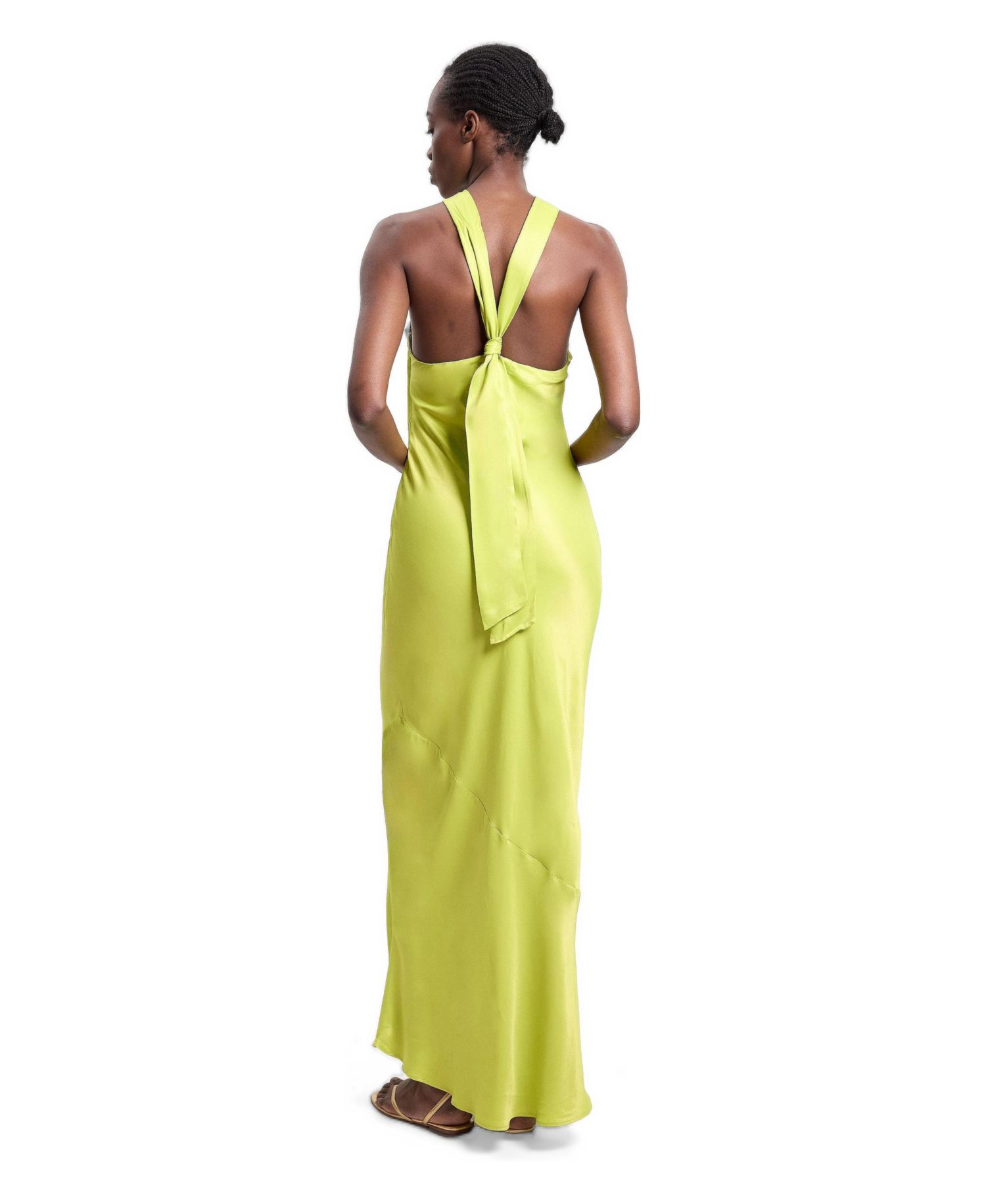 Women's Satin Halter Maxi Dress