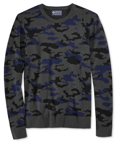 American Rag Men's Camo-Print Sweater, Only at Macy's
