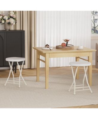 Folding Stool - 18" Backless Stool with Handle and Anti-Slip Feet, 600 lbs Capacity, Portable for Bar, Kitchen, Home, Indoor and Outdoor