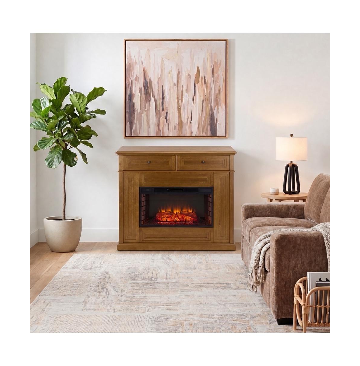 Augusta Home Trevor 2 Drawer Wood Mantel Fireplace