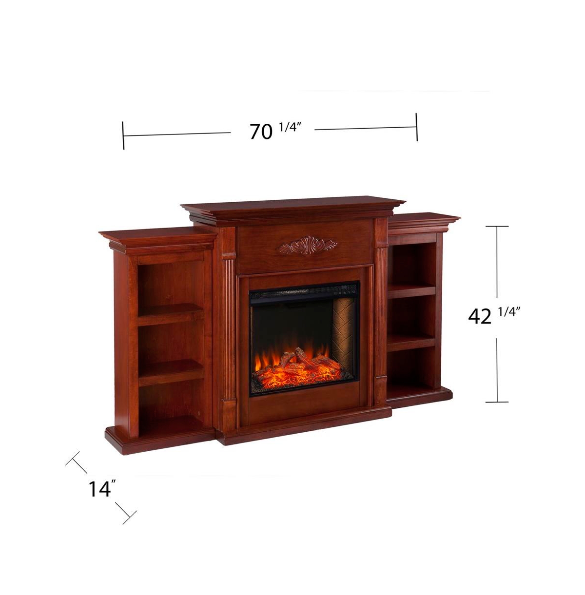 Augusta Home Tennyson Criss-Cross Electric Bookcase Fireplace