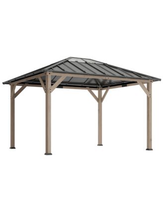 10'x12' Hardtop Gazebo with Steel Roof, UPF50+ Permanent Pavilion