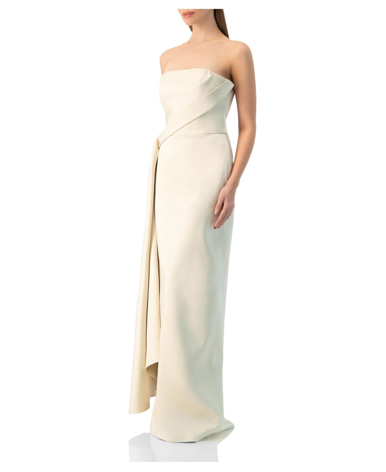 Women's Strapless Sculpted Drape Gown