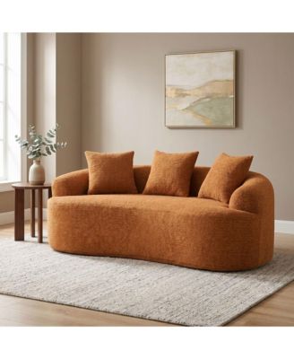 Curved Loveseat No-Assembly Chenille Sofa for Small Spaces