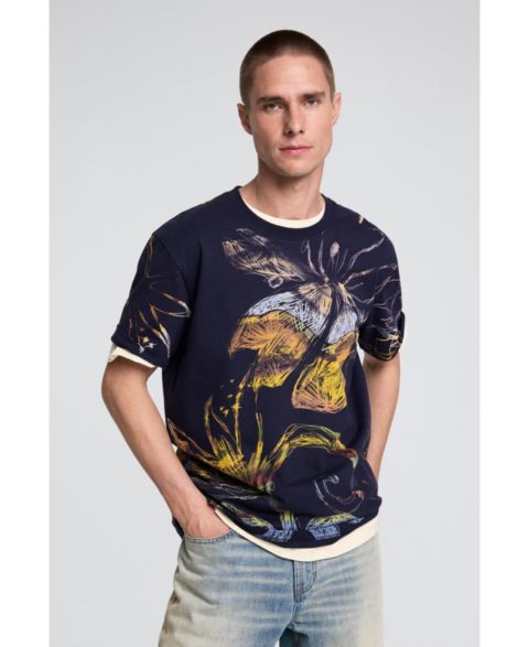 Мужская футболка Desigual Organic print, цвет: Тёмно-синий
