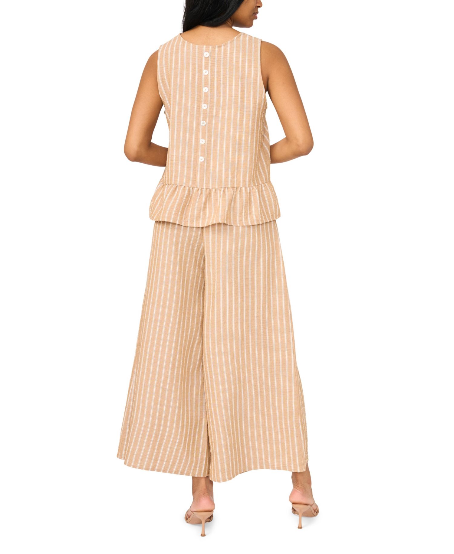 Women's Solid Ruffle Crewneck Peplum Top
