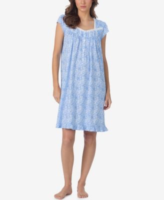 Women's Floral Print Cap-Sleeve Short Nightgown