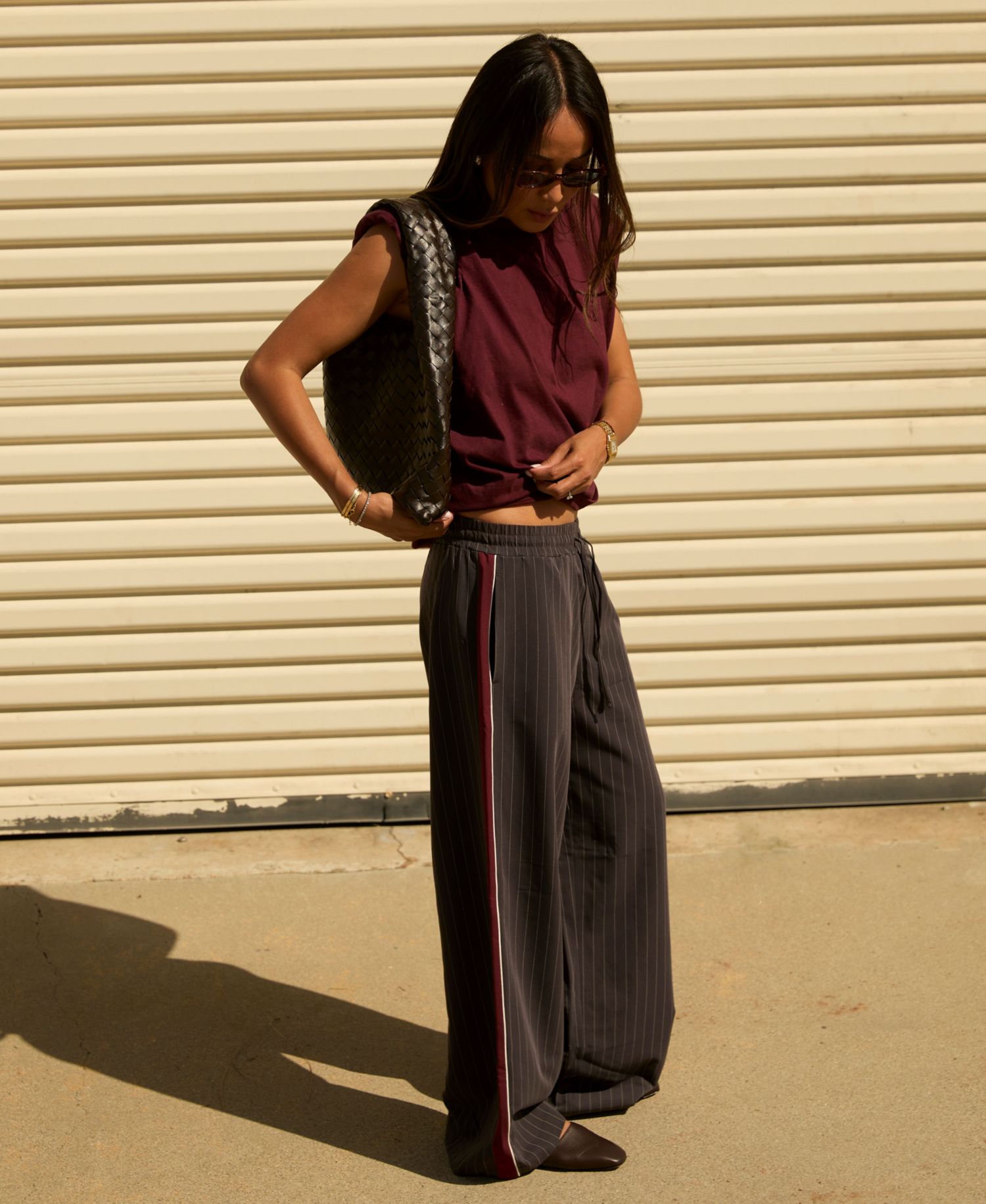 Juniors' Striped Drawstring Pants