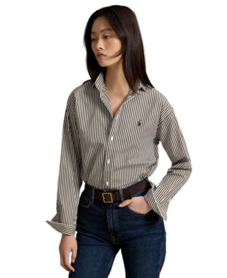 Women's Relaxed-Fit Striped Cotton Shirt