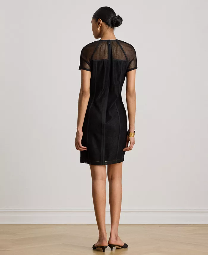 Women's Mesh Short-Sleeve Shift Dress - thumbnail 3