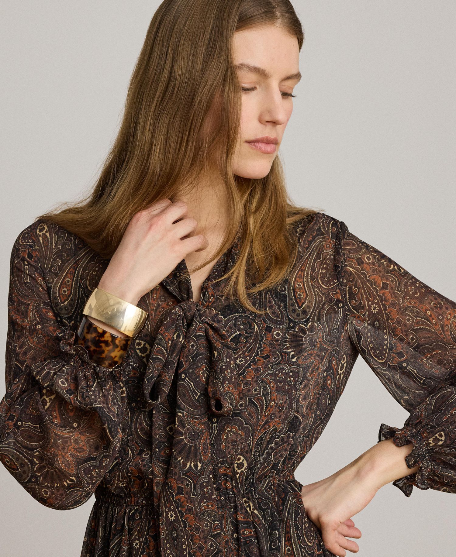 Women's Long-Sleeve Flare Dress